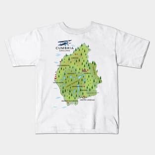 Cumbria England Map Kids T-Shirt